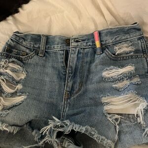 Hollister Blue Distressed Denim Shorts